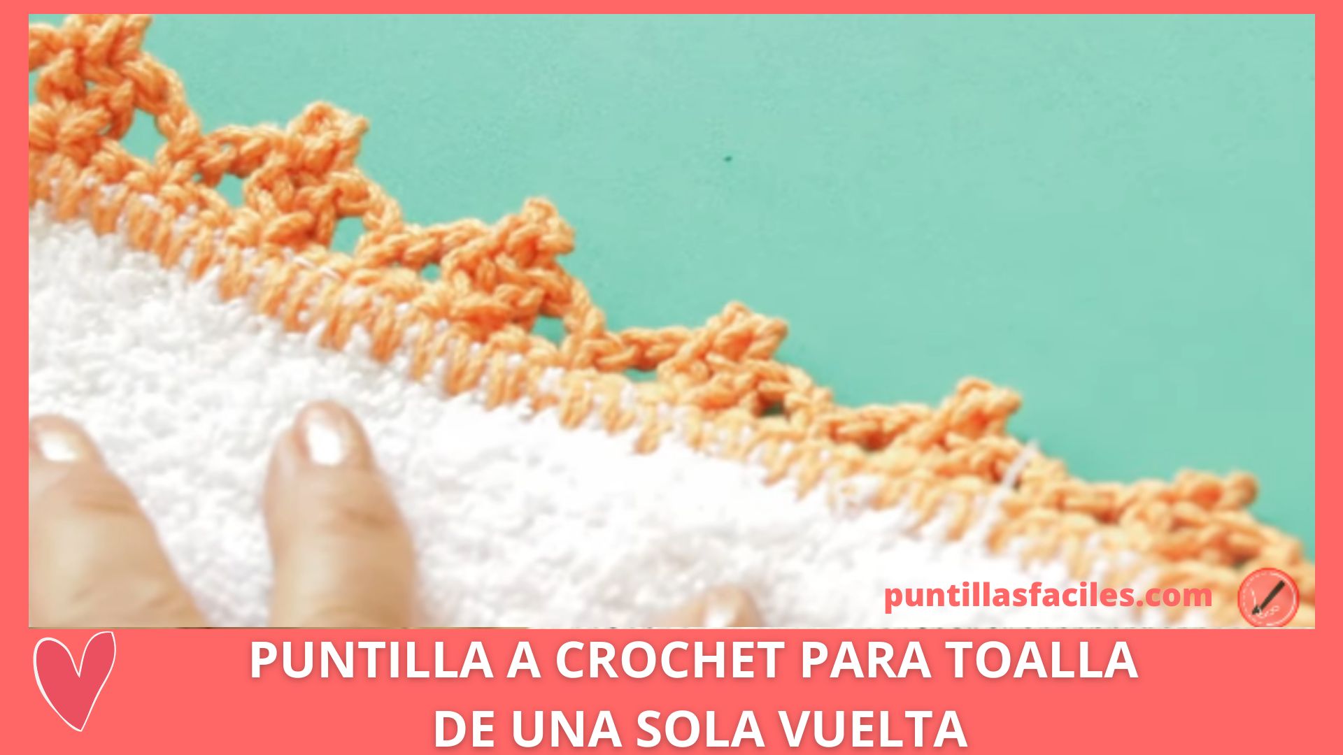 Puntilla a crochet para toalla de una sola vuelta
