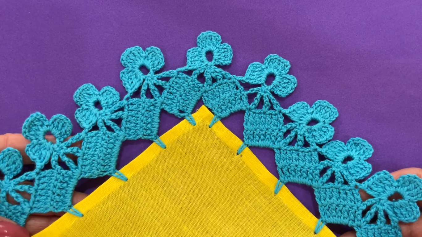 Puntilla Floral Rápida y Bonita Tutorial Paso a Paso