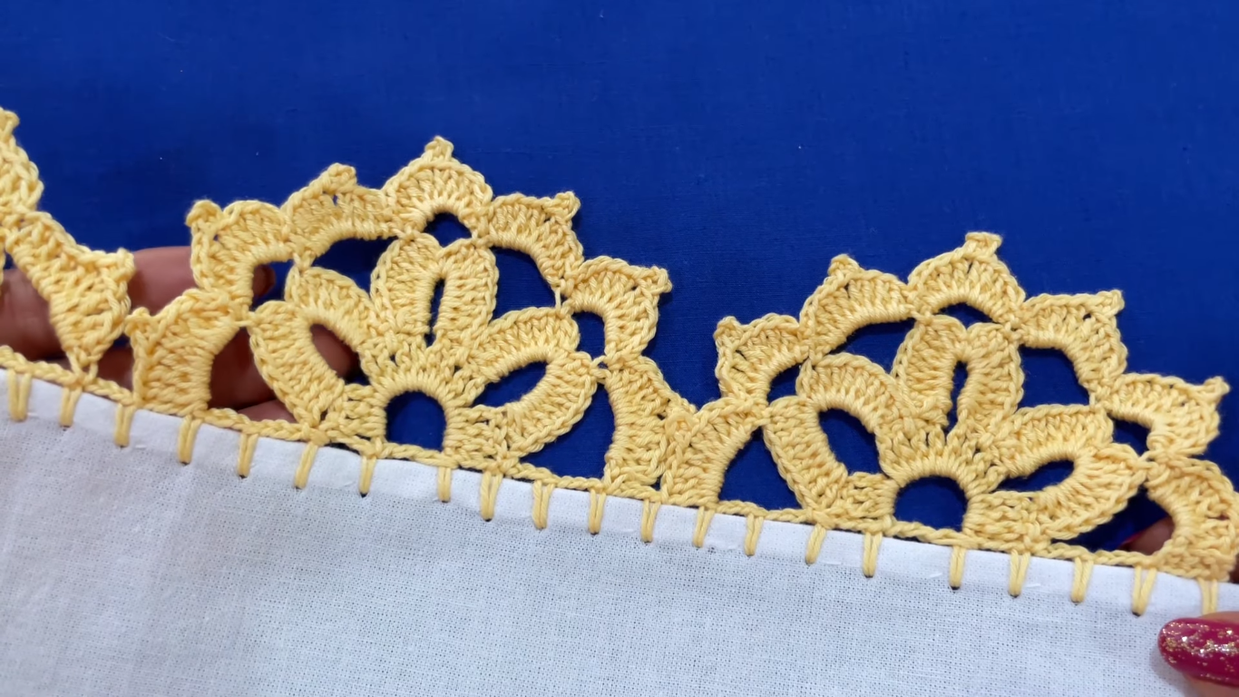 Puntilla de Flores Paso a Paso con Hilaza de la Abuela