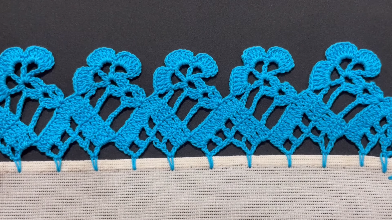 Puntilla Floral en Crochet Tutorial Rápido