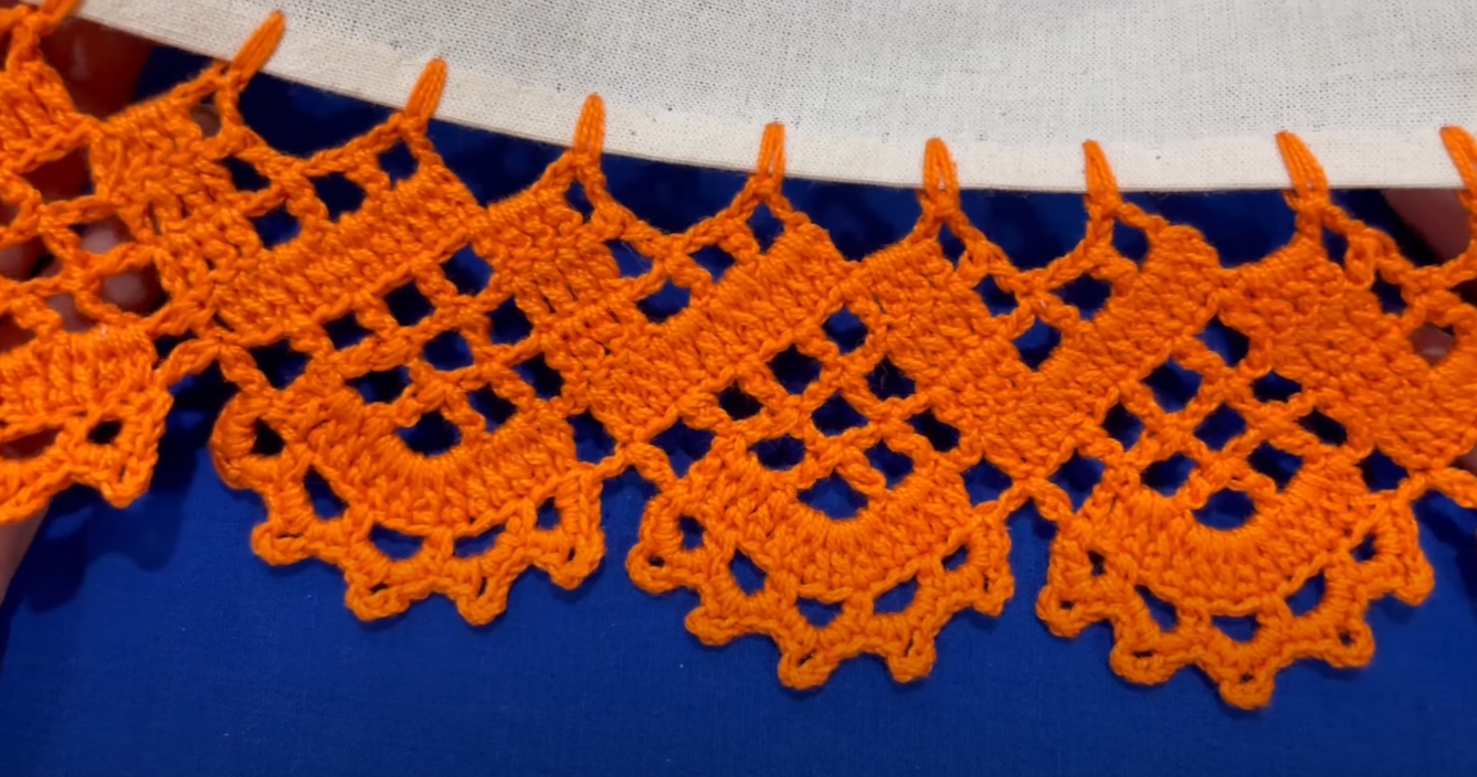 Puntilla de Ganchillo de Una Sola Vuelta grande