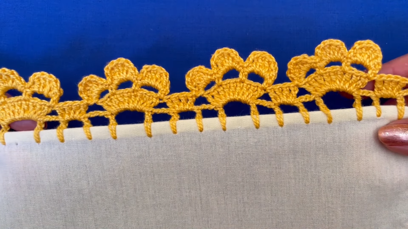 Increíble Puntilla Tejida en Dos Vueltas