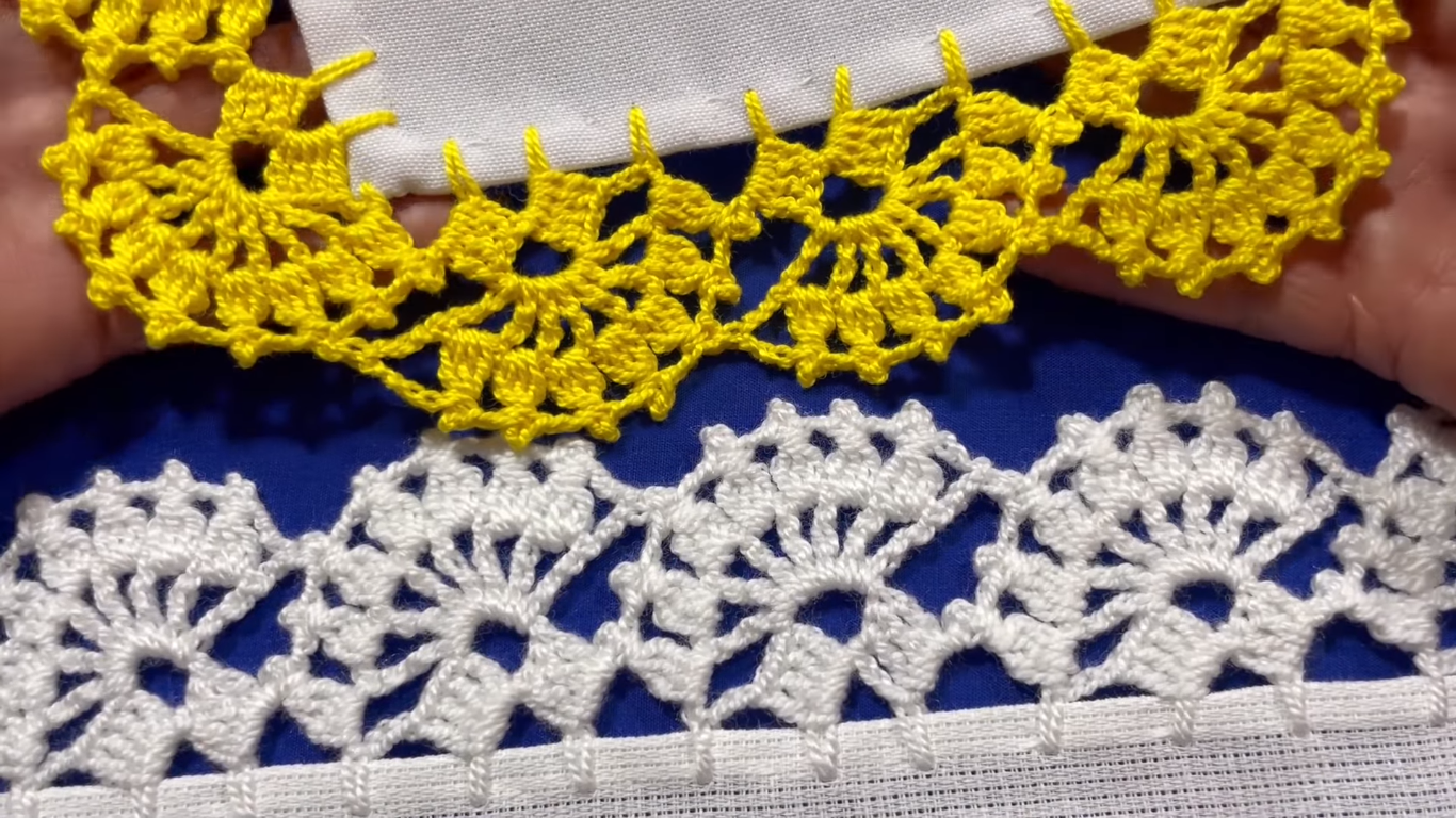 Orilla Creativa a Crochet de Abanicos o Florecitas